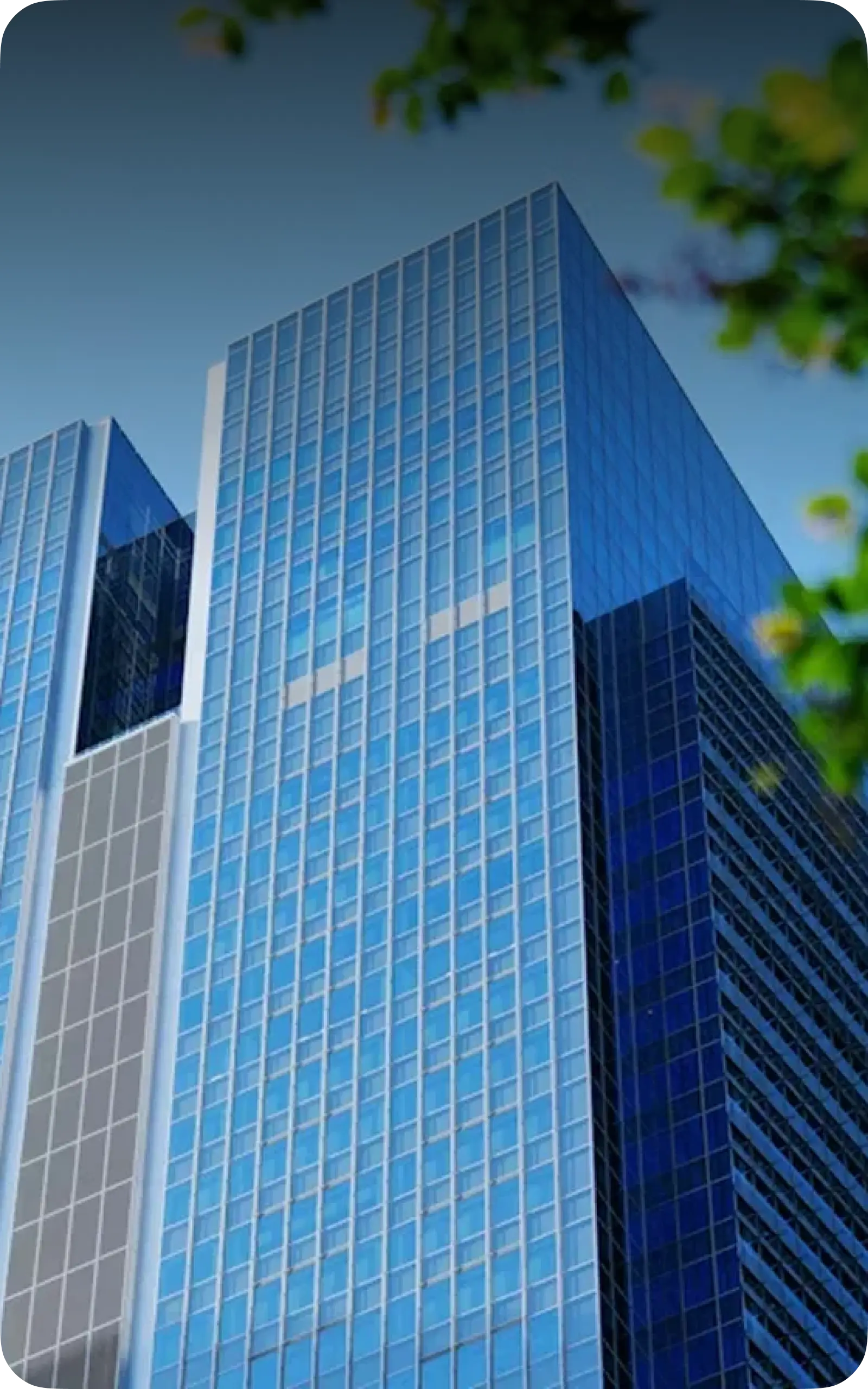 Glass towers against the sky